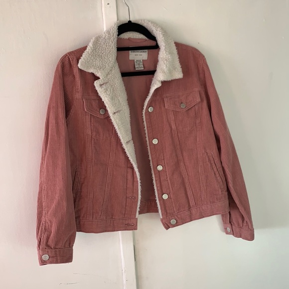 Sabrina Lauren New York Jackets & Blazers - Pink sherpa lined corduroy jacket